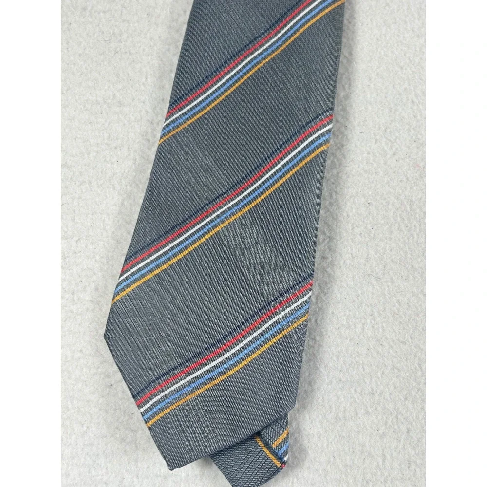 George Martin Collection Striped Necktie Mens OS Grey Professional